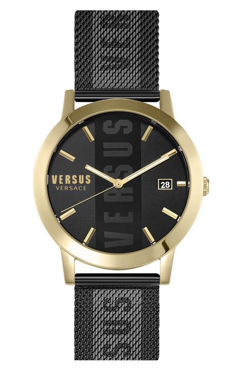 orologio versus versace barbes gomma|VERSUS Versace Barbes Mesh Strap Watch, 44mm.